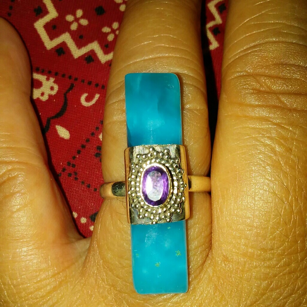 💗💕AMAZING!/ AMETHYST RING SZE,8💗💕